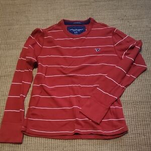 American Eagle Outfitters Red and White Striped Shirt